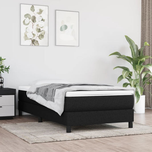 Spring mattress, black, 100x200x20 cm, textile