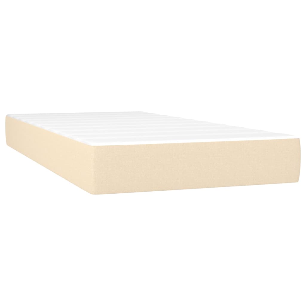 Spring mattress, cream, 100x200x20 cm, textile