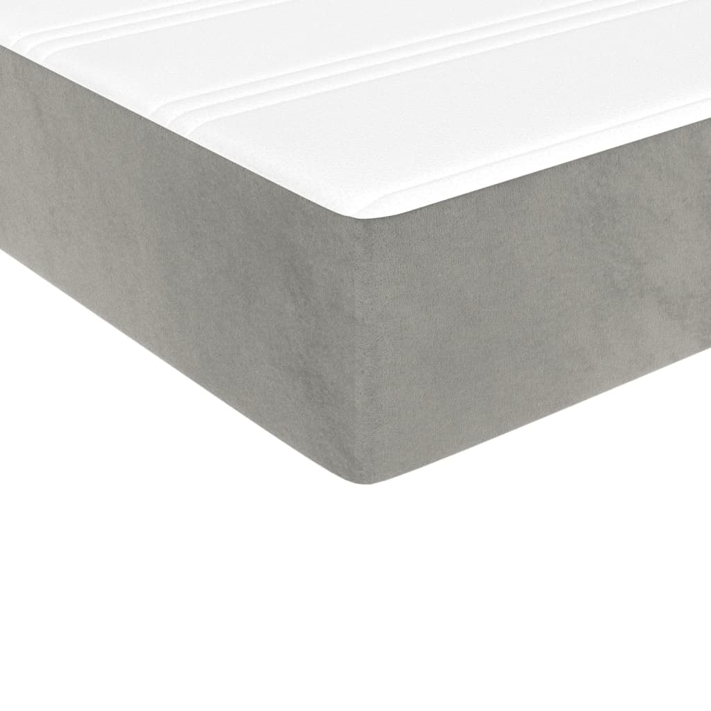 Spring bed mattress, light grey, 100x200x20 cm, velvet