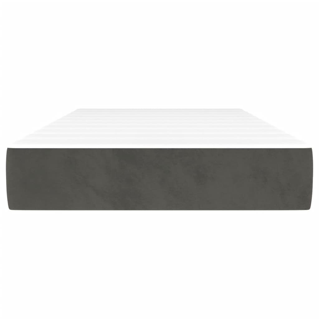 Spring bed mattress, dark grey, 100x200x20 cm, velvet