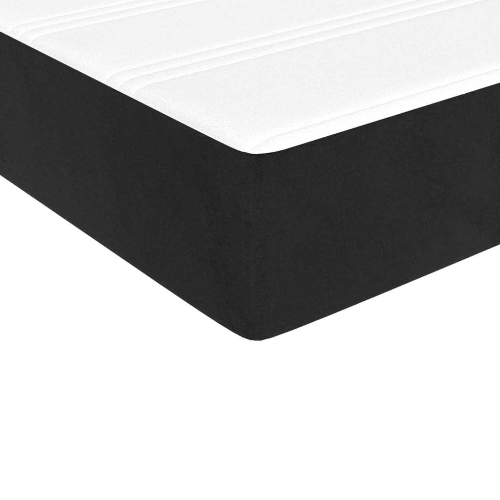 Spring mattress, black, 100x200x20 cm, velvet