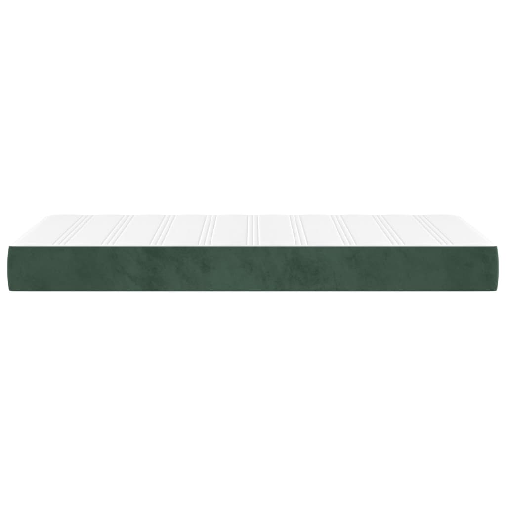 Spring bed mattress, dark green, 100x200x20 cm, velvet