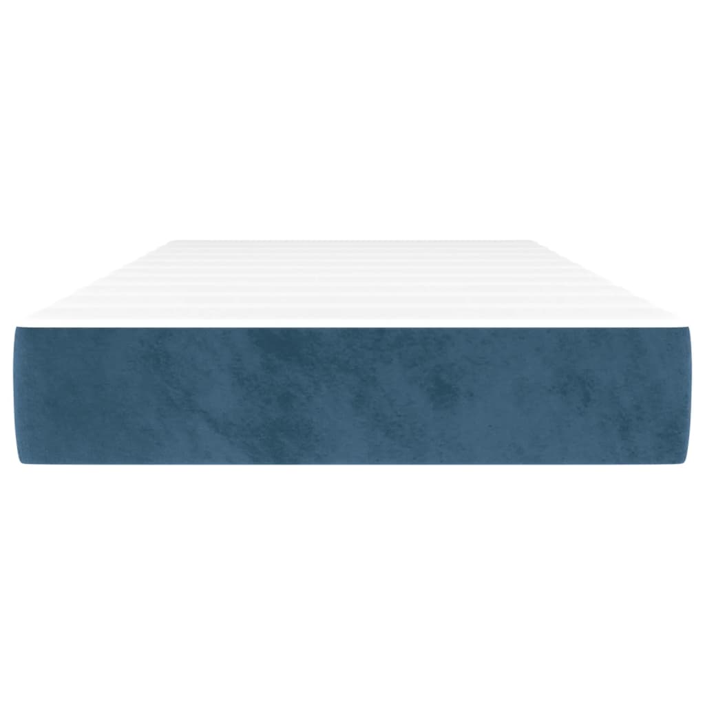 Spring mattress, dark blue, 100x200x20cm, velvet