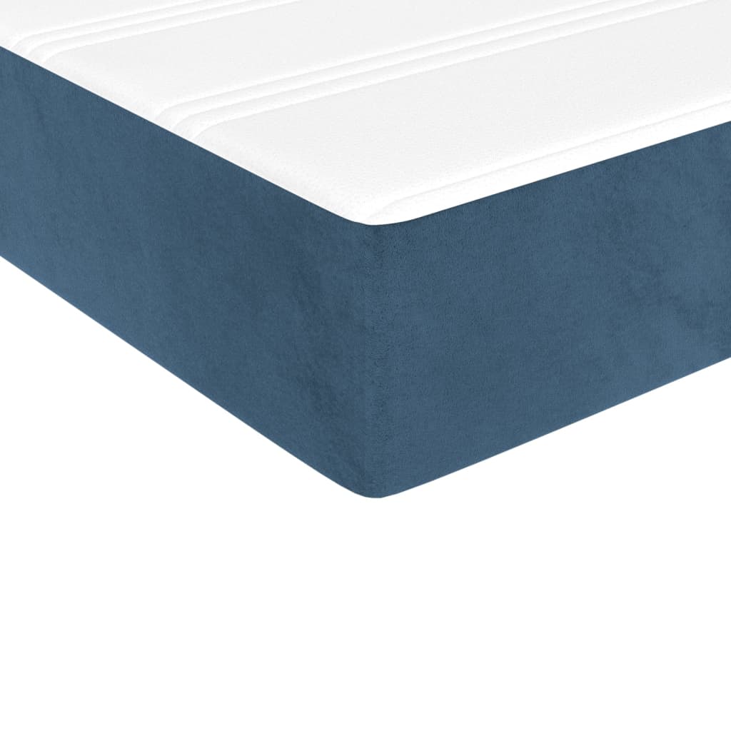 Spring mattress, dark blue, 100x200x20cm, velvet