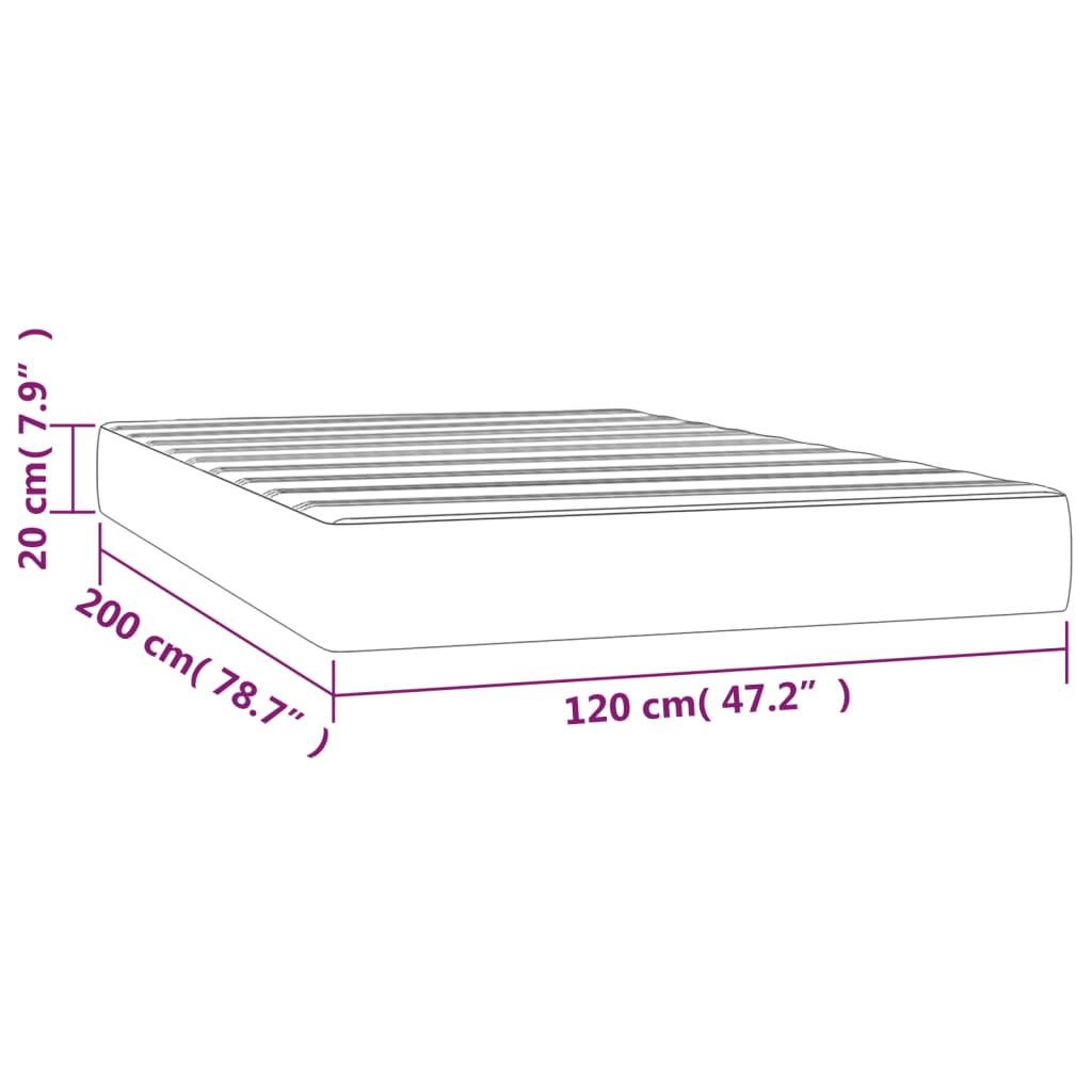 Spring bed mattress, light gray, 120x200x20 cm, textile