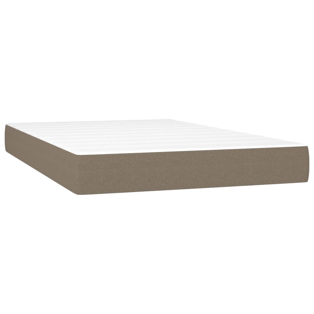 Spring bed mattress, taupe grey, 120x200x20 cm, textile