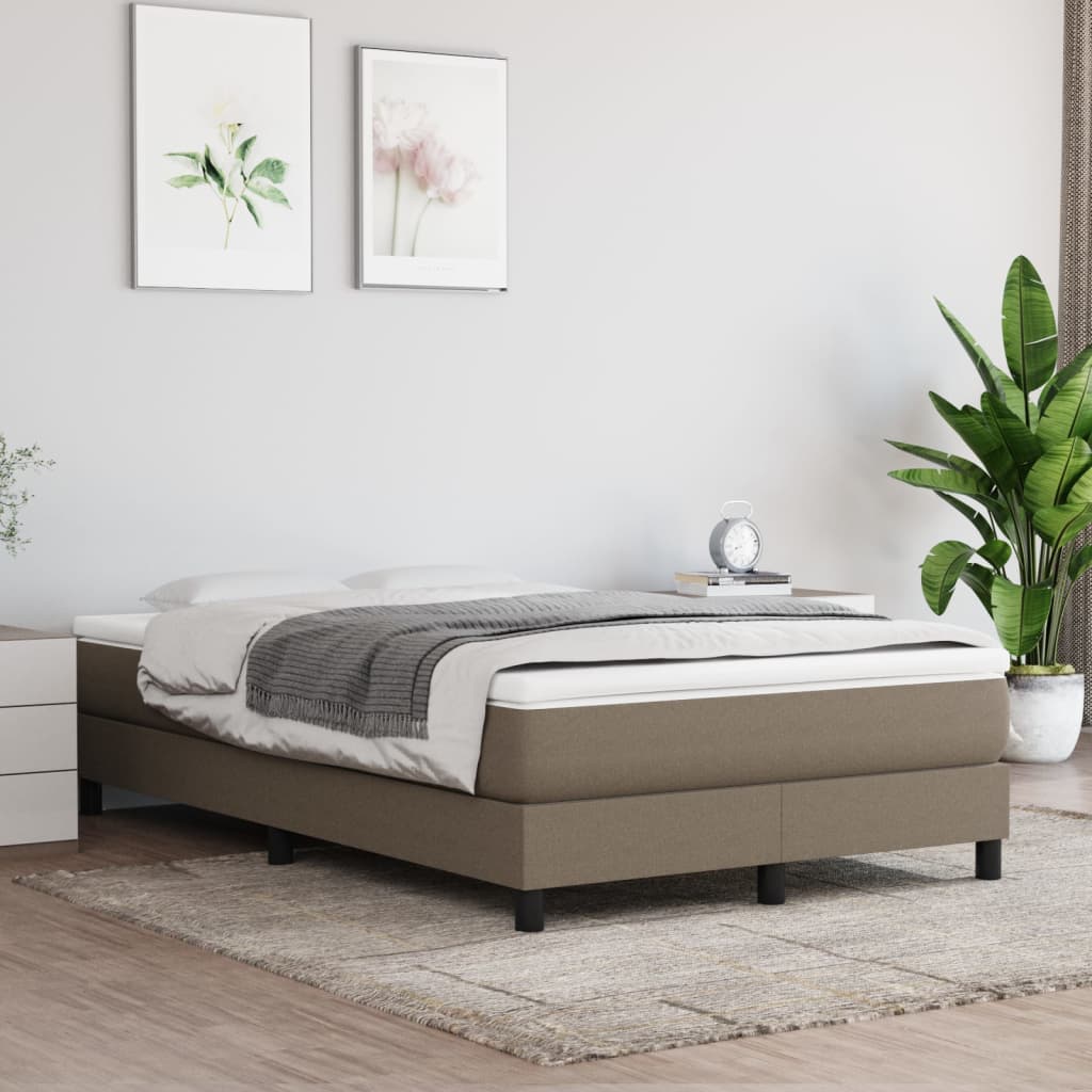 Spring bed mattress, taupe grey, 120x200x20 cm, textile