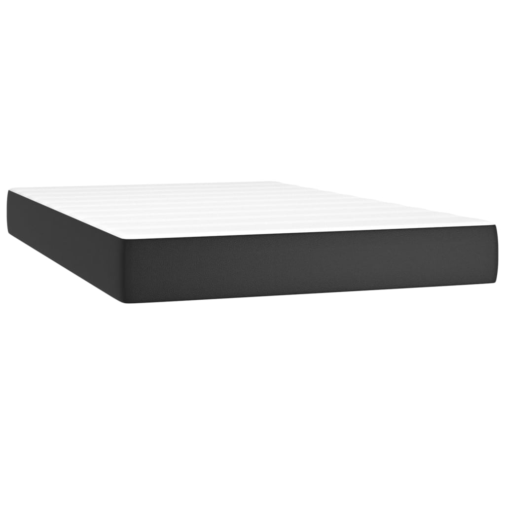 Spring bed mattress, black, 120x200x20 cm, eco-leather