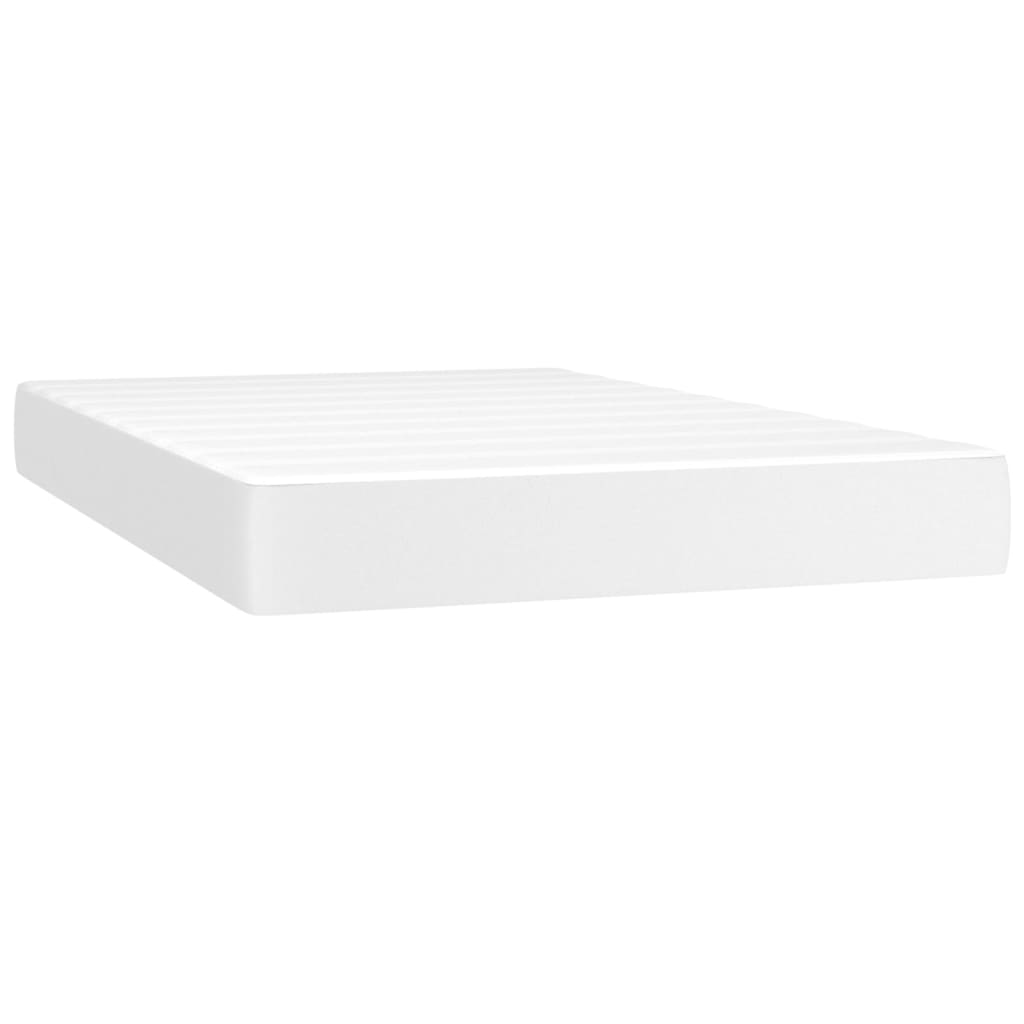 Spring bed mattress, white, 120x200x20 cm, eco-leather