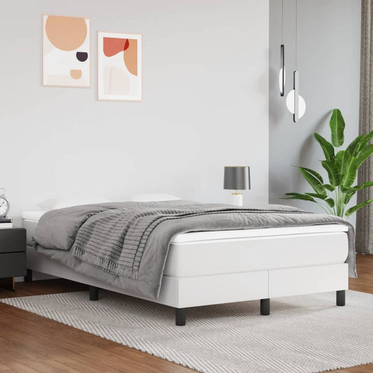 Spring bed mattress, white, 120x200x20 cm, eco-leather