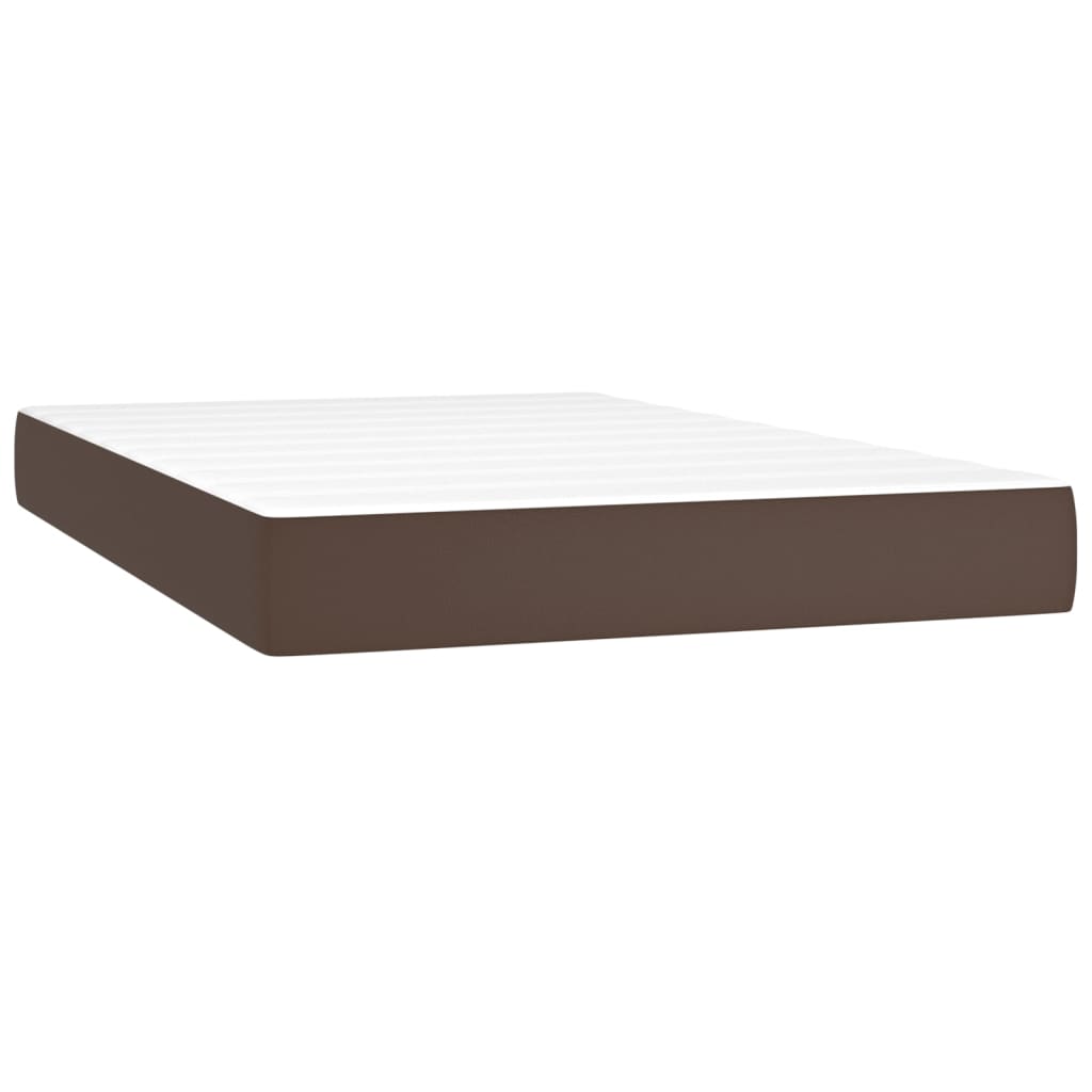 Spring bed mattress, brown, 120x200x20 cm, eco-leather