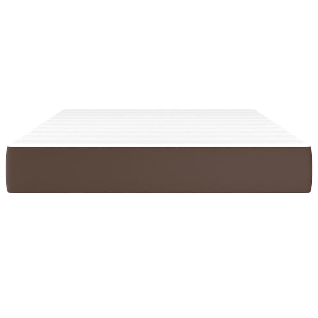 Spring bed mattress, brown, 120x200x20 cm, eco-leather