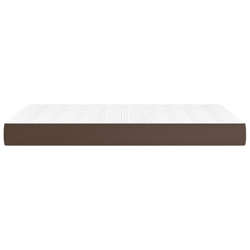 Spring bed mattress, brown, 120x200x20 cm, eco-leather