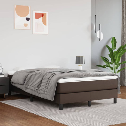 Spring bed mattress, brown, 120x200x20 cm, eco-leather