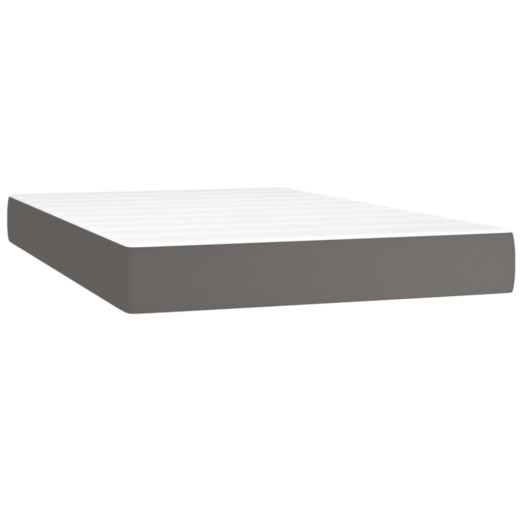 Spring bed mattress, gray, 120x200x20 cm, eco-leather