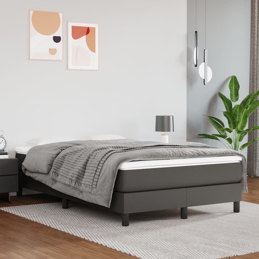 Spring bed mattress, gray, 120x200x20 cm, eco-leather