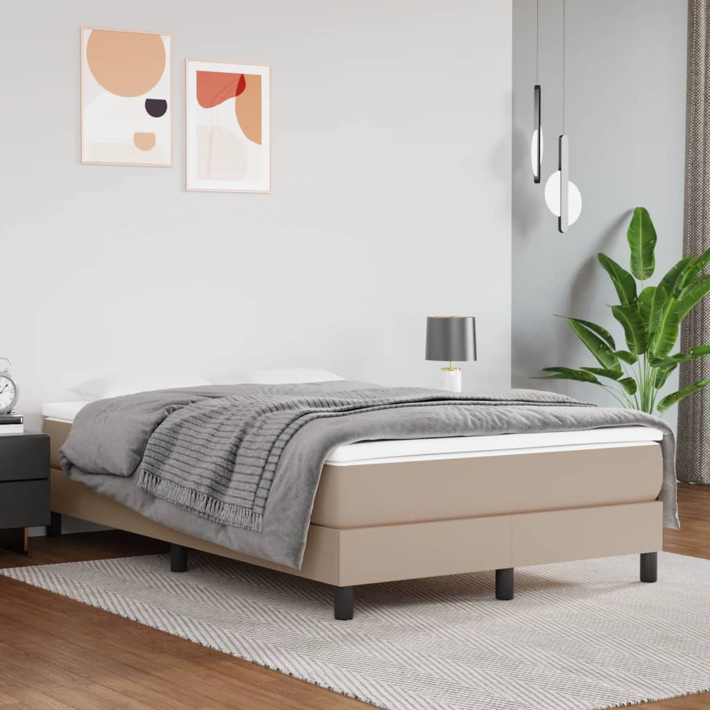 Spring mattress, cappuccino, 120x200x20 cm, eco-leather