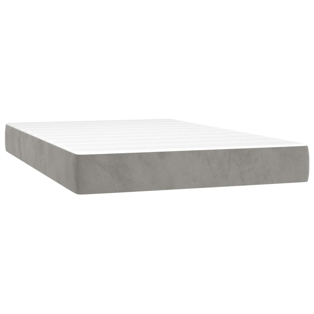 Spring mattress, light grey, 120x200x20 cm, velvet