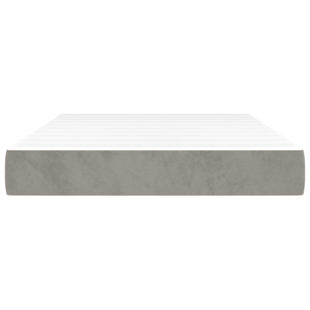 Spring mattress, light grey, 120x200x20 cm, velvet