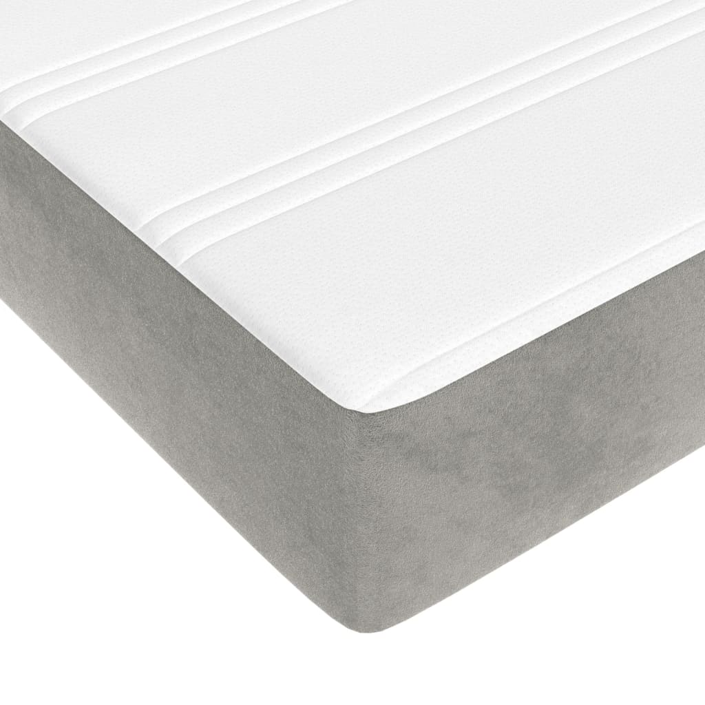 Spring mattress, light grey, 120x200x20 cm, velvet