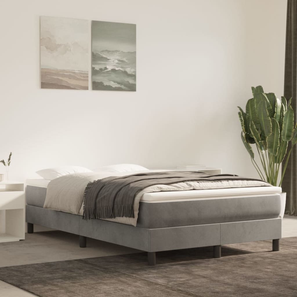 Spring mattress, light grey, 120x200x20 cm, velvet