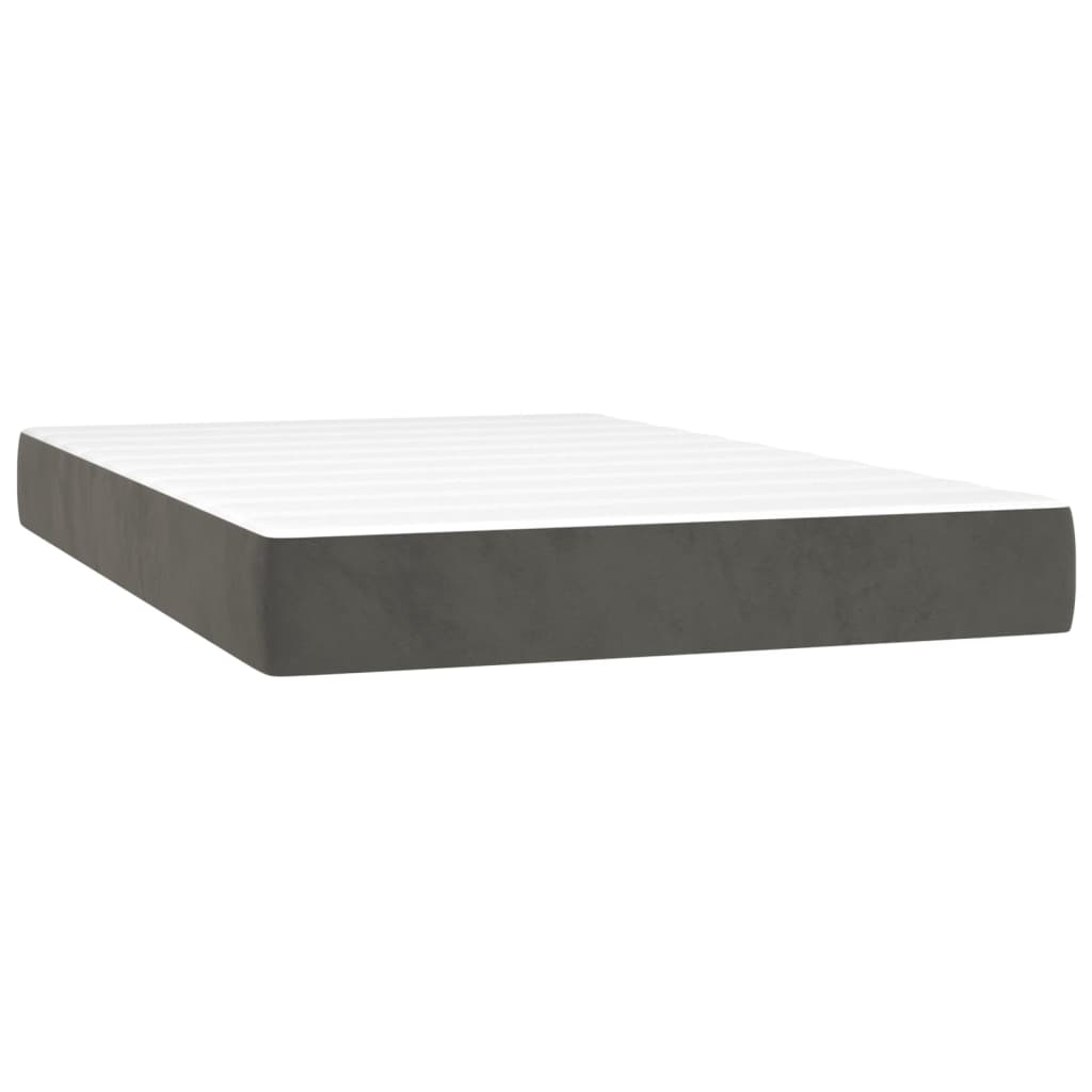 Spring mattress, dark grey, 120x200x20 cm, velvet