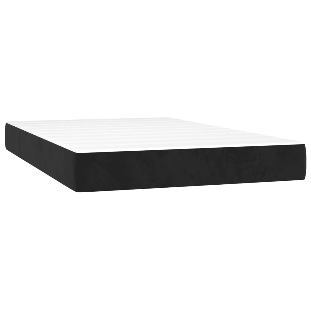 Spring bed mattress, black, 120x200x20 cm, velvet