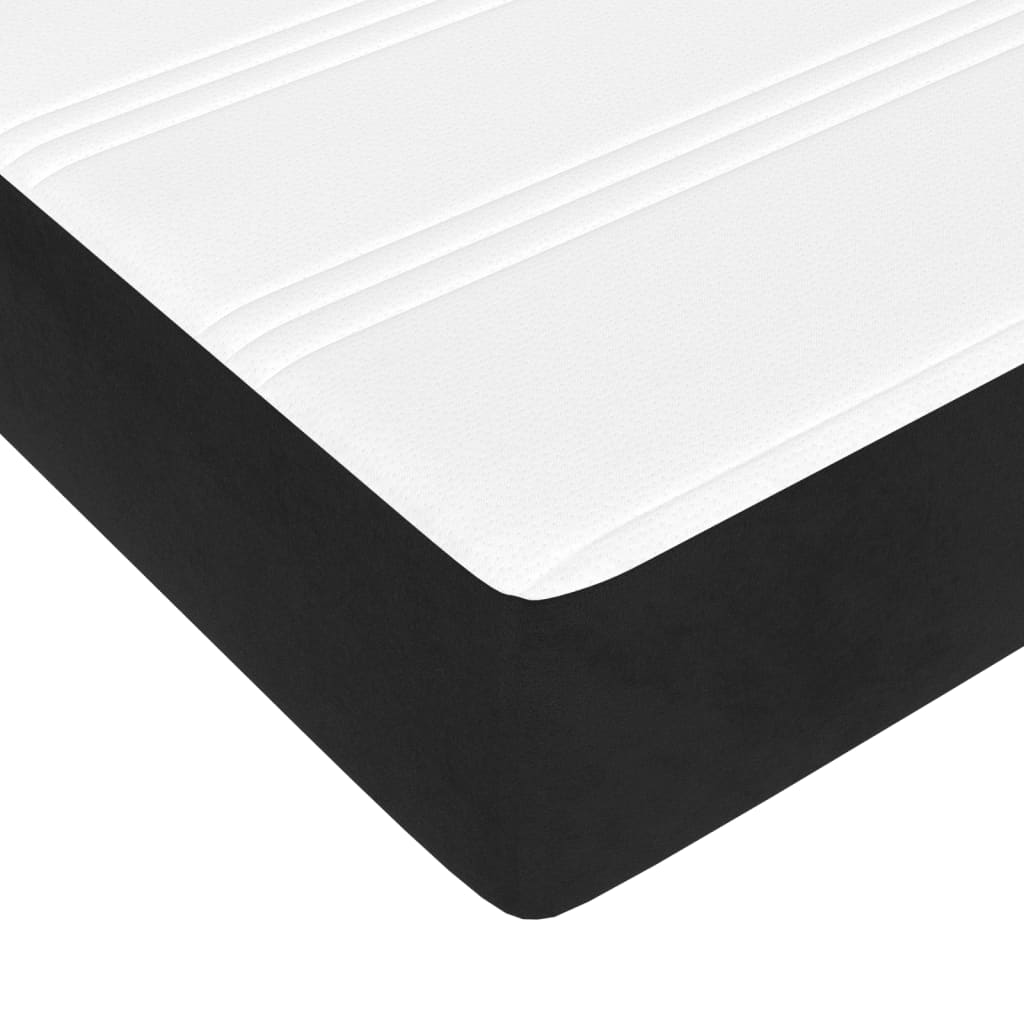 Spring bed mattress, black, 120x200x20 cm, velvet