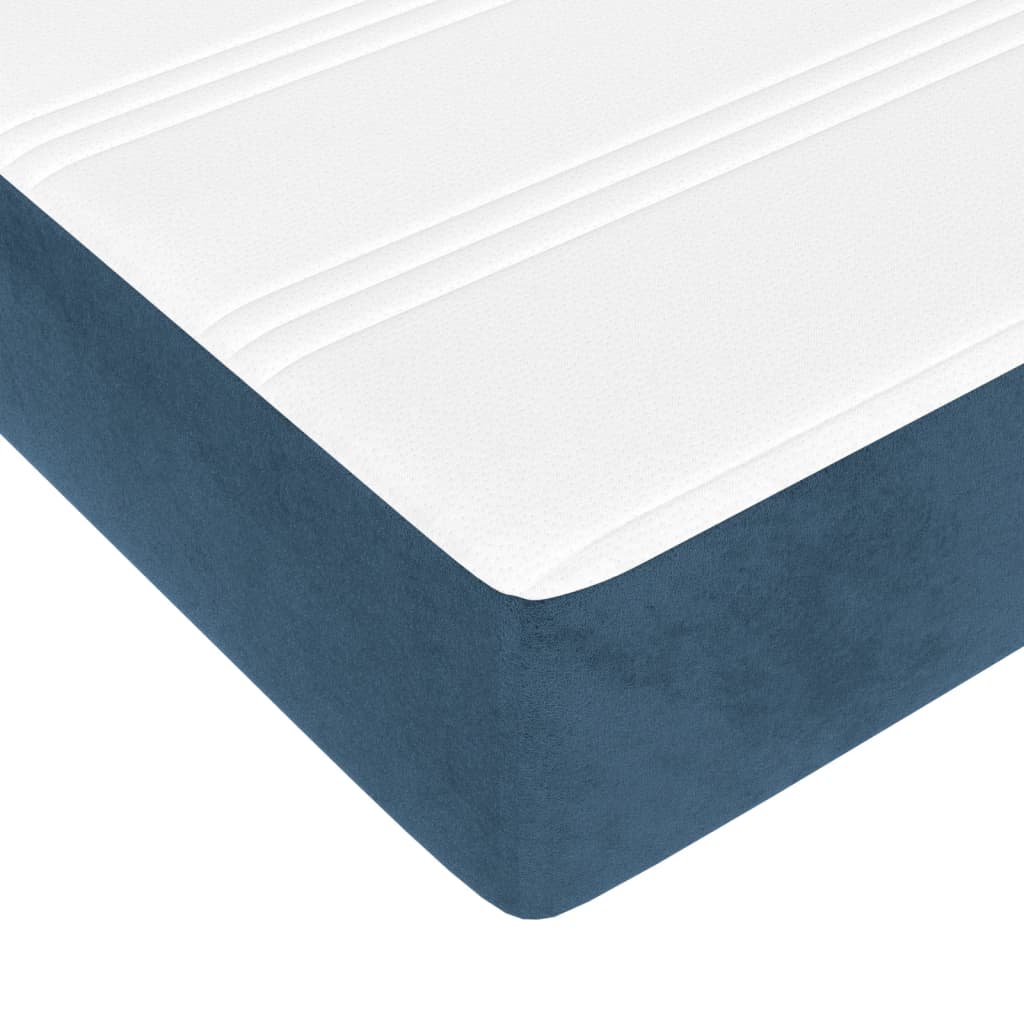 Spring mattress, dark blue, 120x200x20, velvet