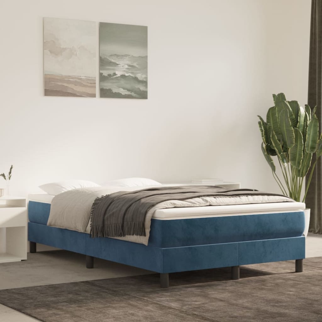 Spring mattress, dark blue, 120x200x20, velvet