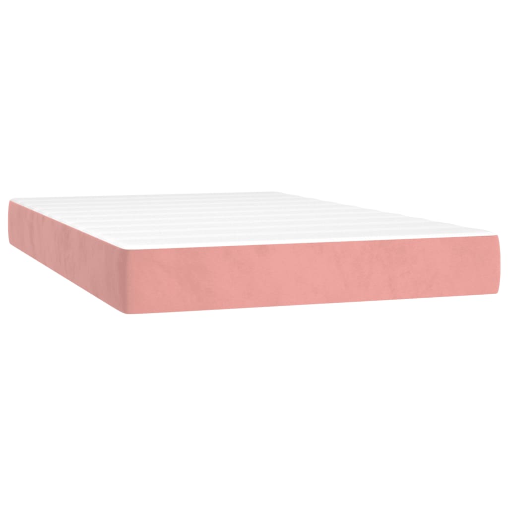 Spring mattress, pink, 120x200x20 cm, velvet