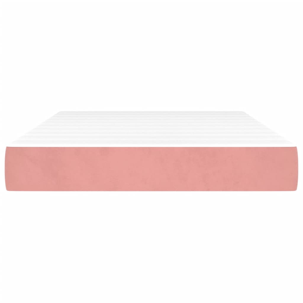 Spring mattress, pink, 120x200x20 cm, velvet