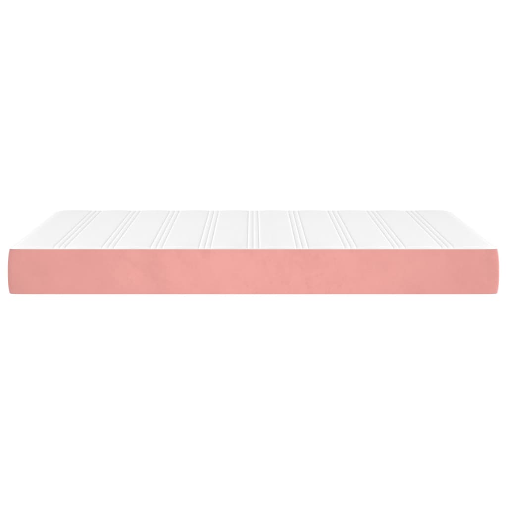 Spring mattress, pink, 120x200x20 cm, velvet