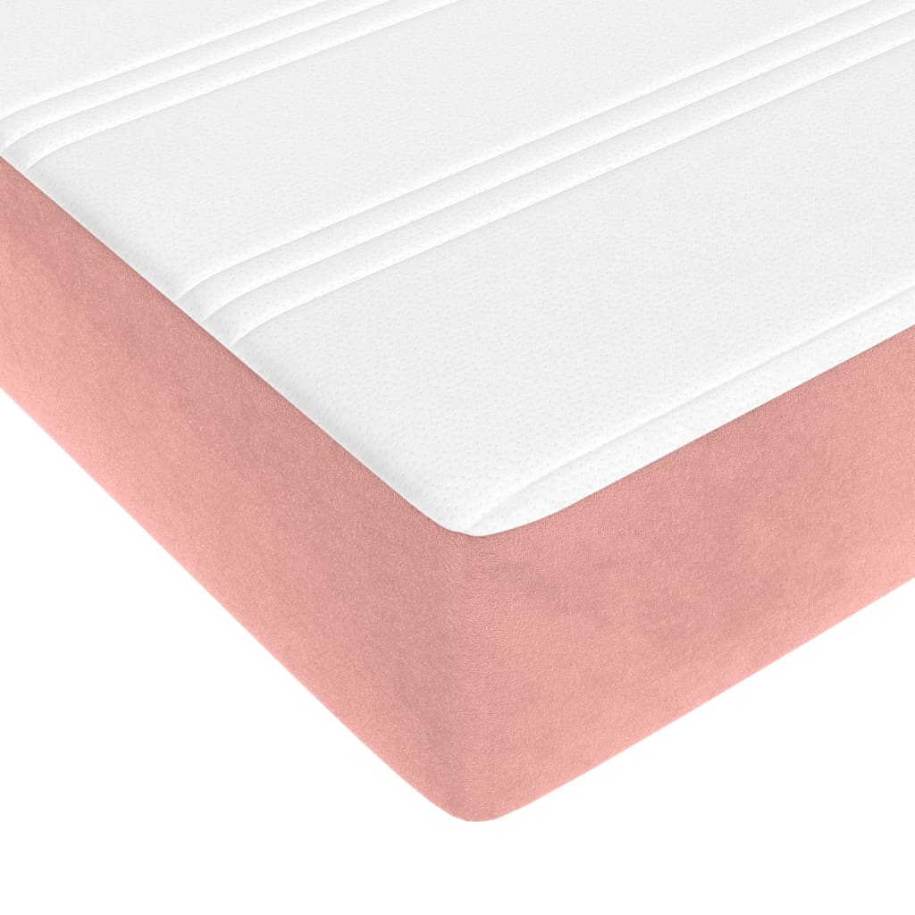 Spring mattress, pink, 120x200x20 cm, velvet