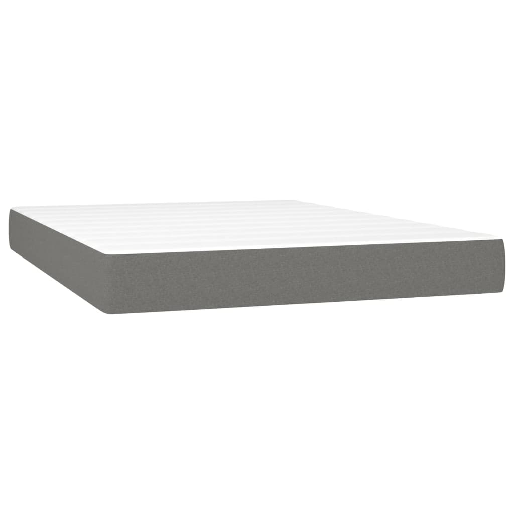 Spring bed mattress, dark grey, 140x190x20 cm, textile