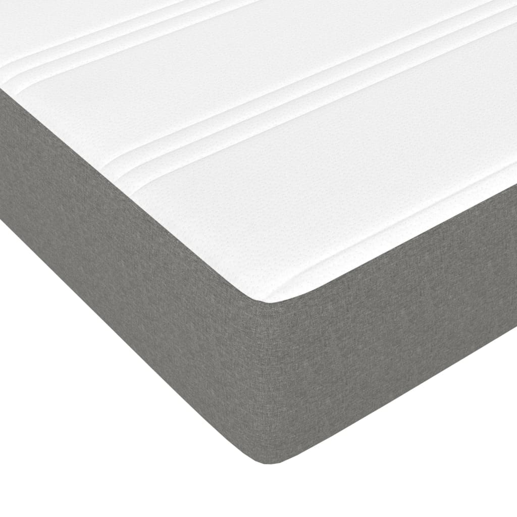 Spring bed mattress, dark grey, 140x190x20 cm, textile