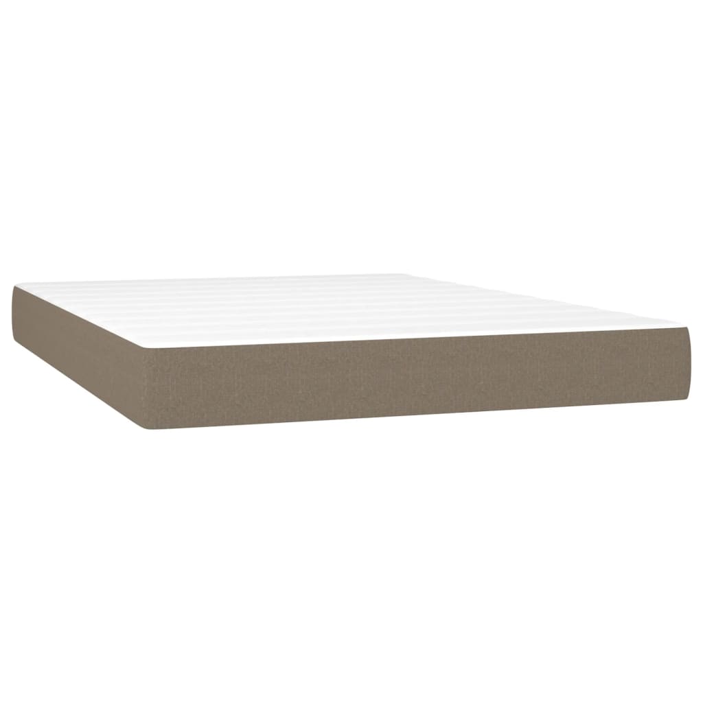 Spring bed mattress, taupe grey, 140x190x20 cm, textile