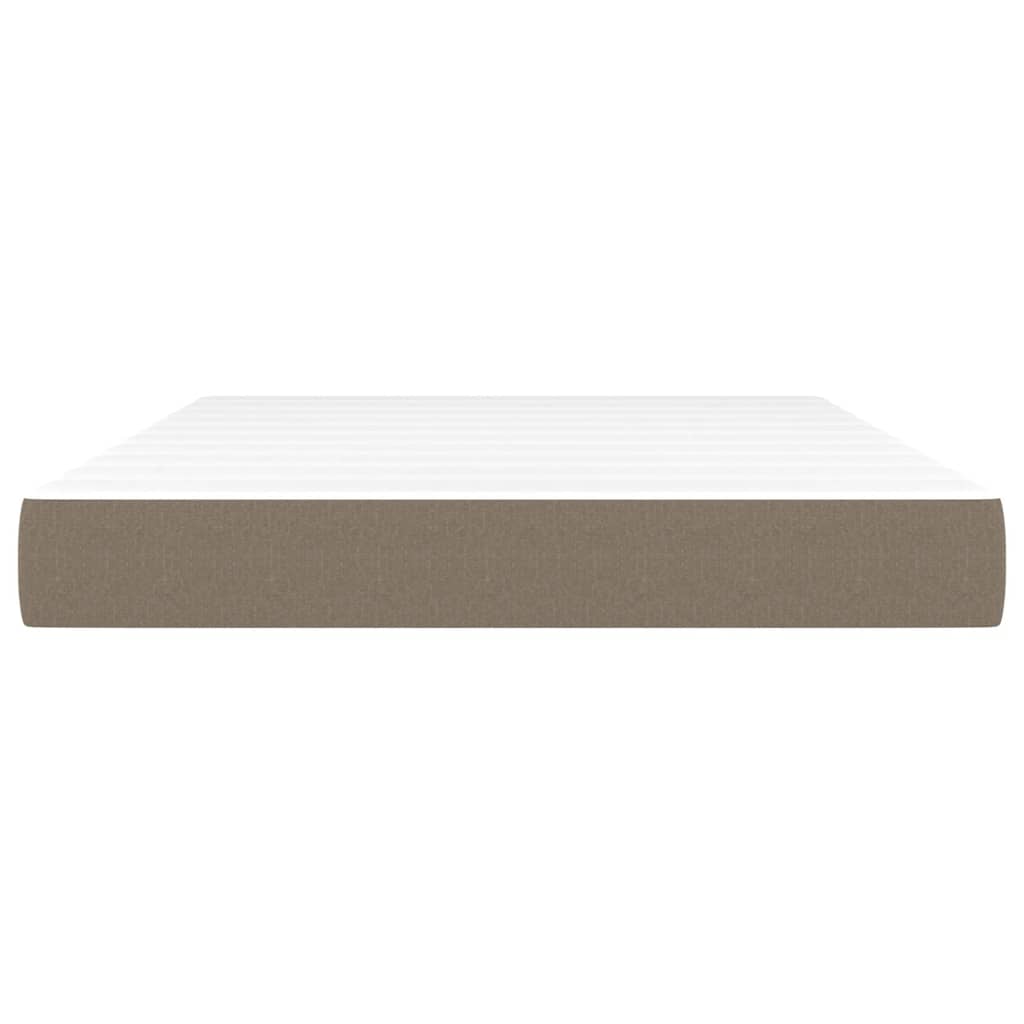 Spring bed mattress, taupe grey, 140x190x20 cm, textile