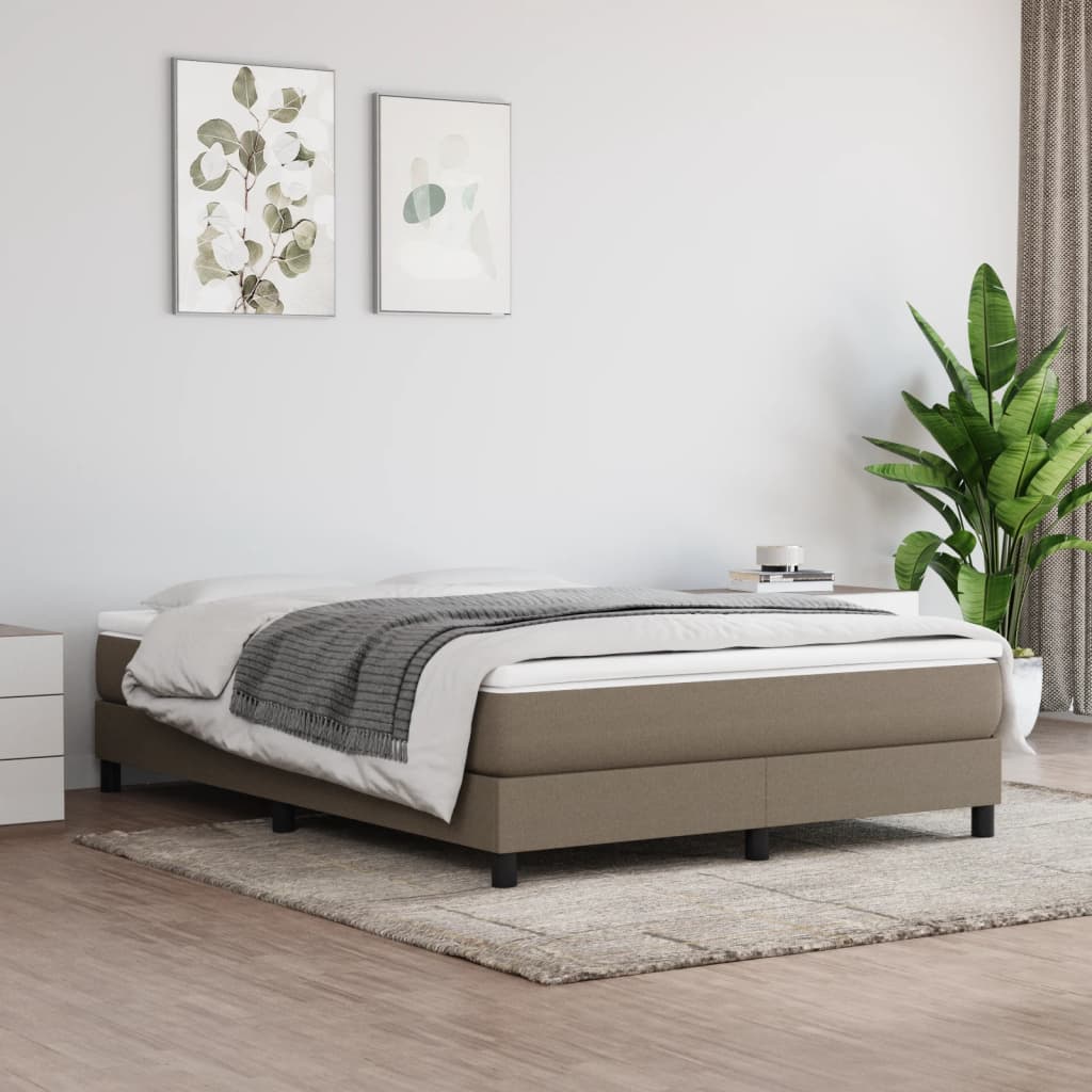 Spring bed mattress, taupe grey, 140x190x20 cm, textile