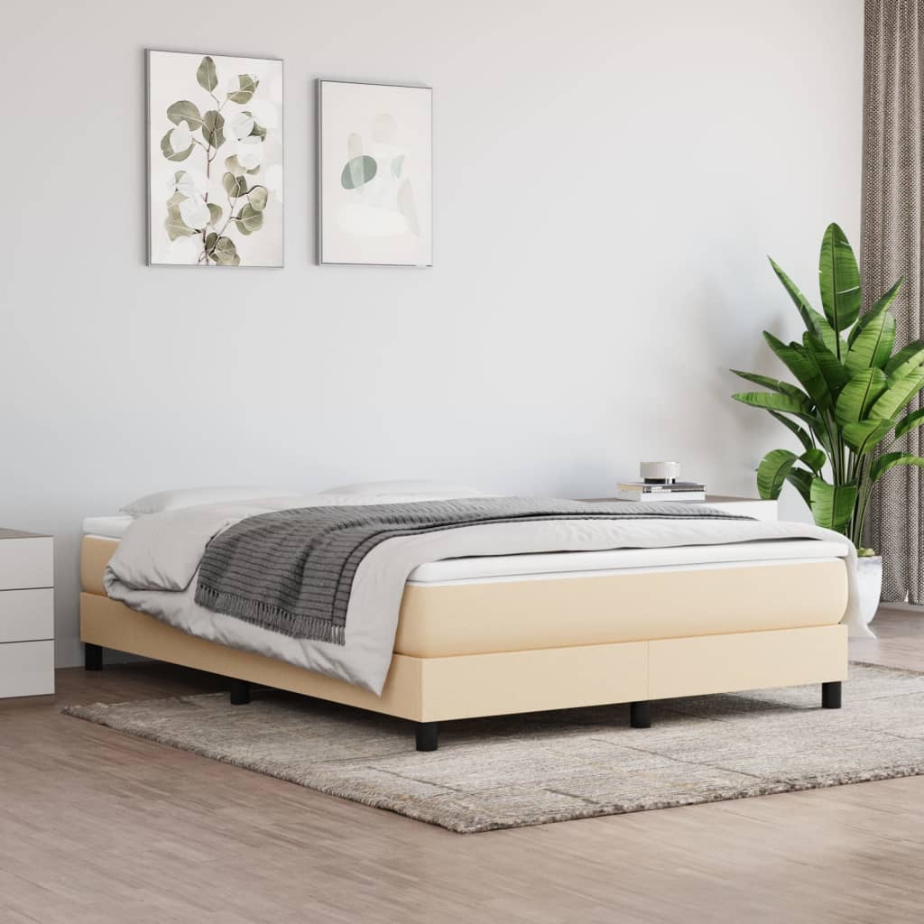 Spring bed mattress, cream, 140x190x20 cm, textile