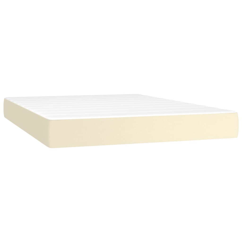 Spring bed mattress, cream, 140x190x20 cm, eco-leather