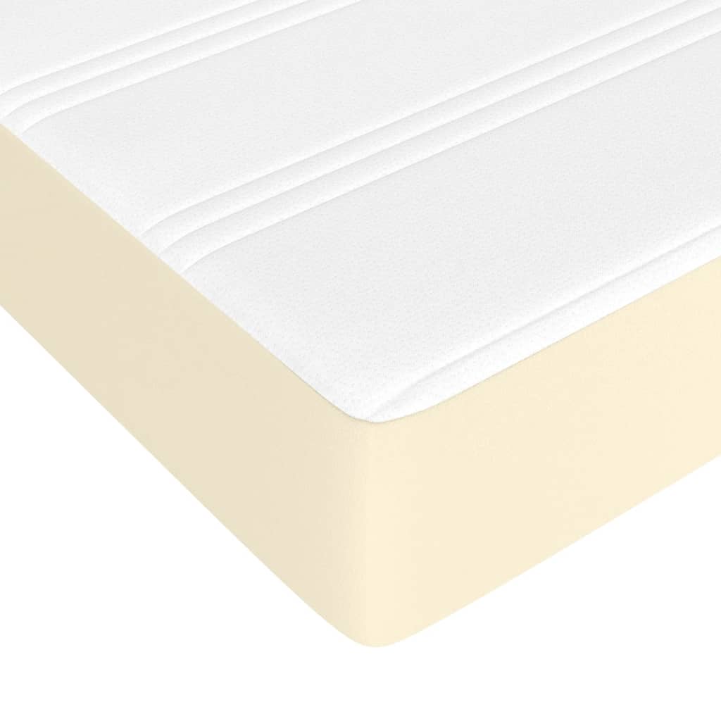 Spring bed mattress, cream, 140x190x20 cm, eco-leather