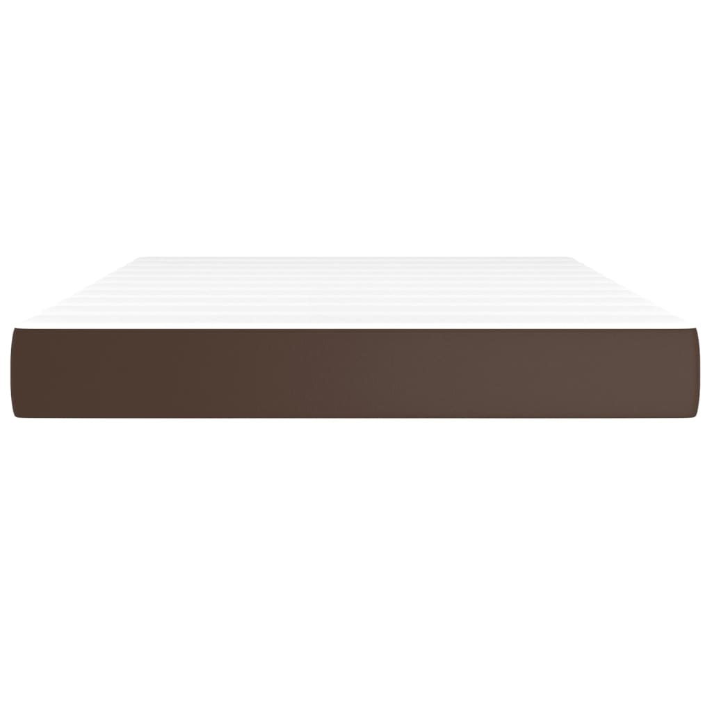 Spring bed mattress, brown, 140x190x20 cm, eco-leather