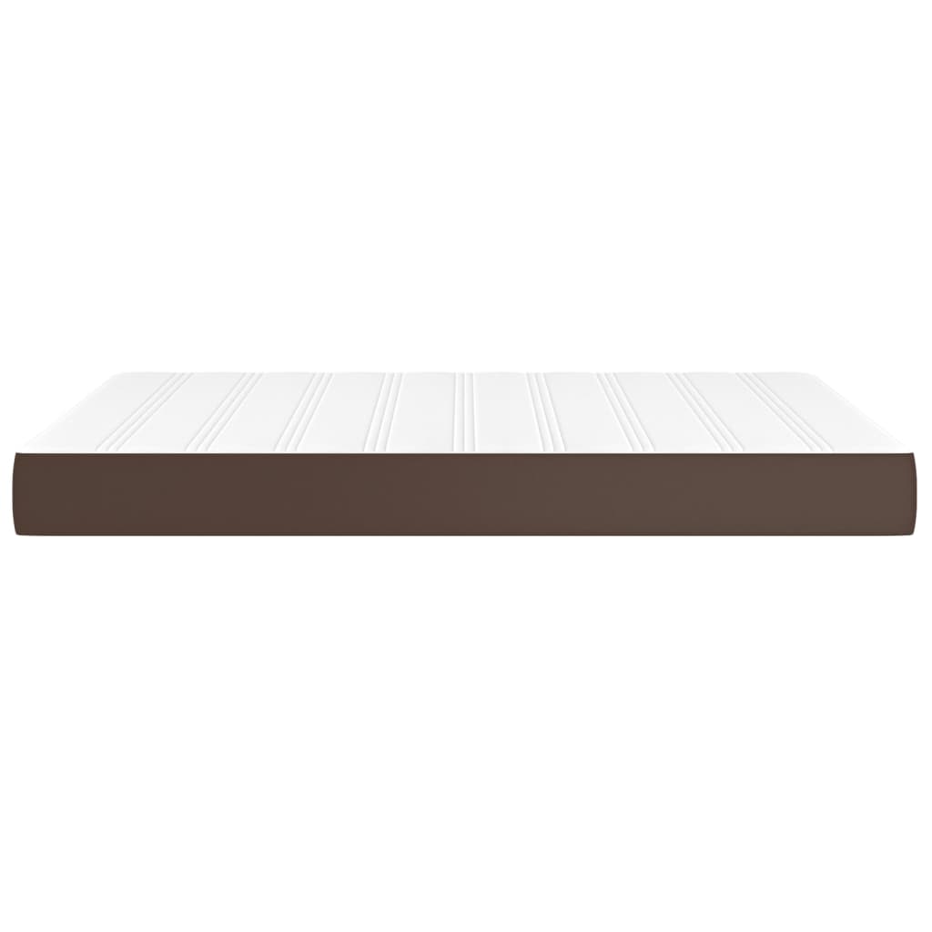 Spring bed mattress, brown, 140x190x20 cm, eco-leather