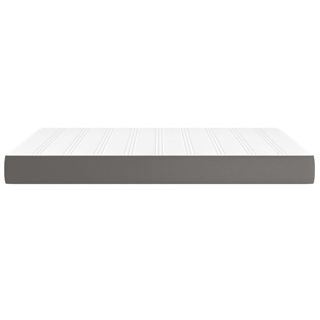 Spring bed mattress, gray, 140x190x20 cm, eco-leather