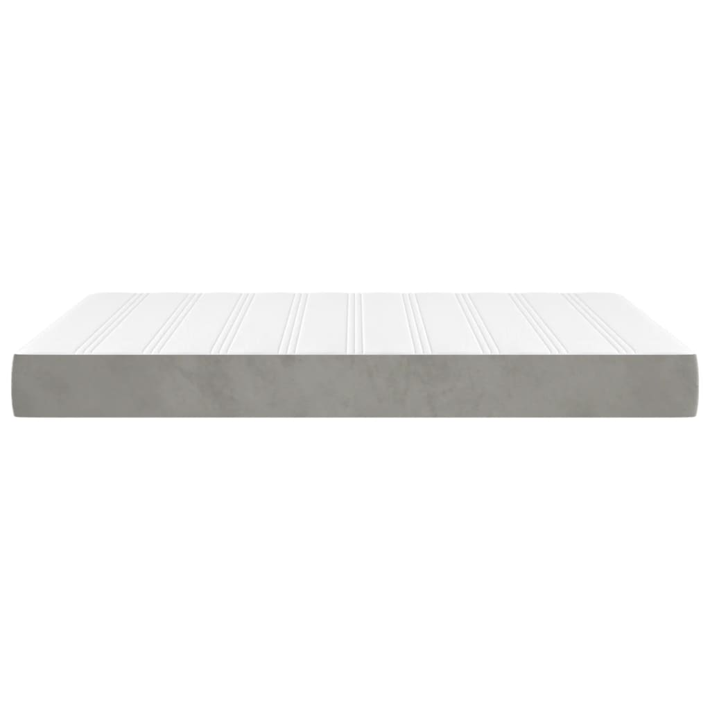 Spring bed mattress, light grey, 140x190x20 cm, velvet