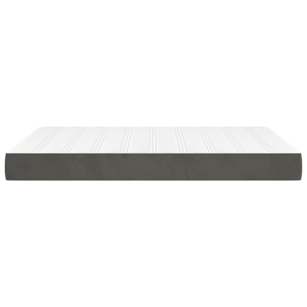 Spring bed mattress, dark grey, 140x190x20 cm, velvet