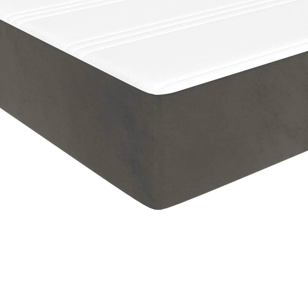 Spring bed mattress, dark grey, 140x190x20 cm, velvet