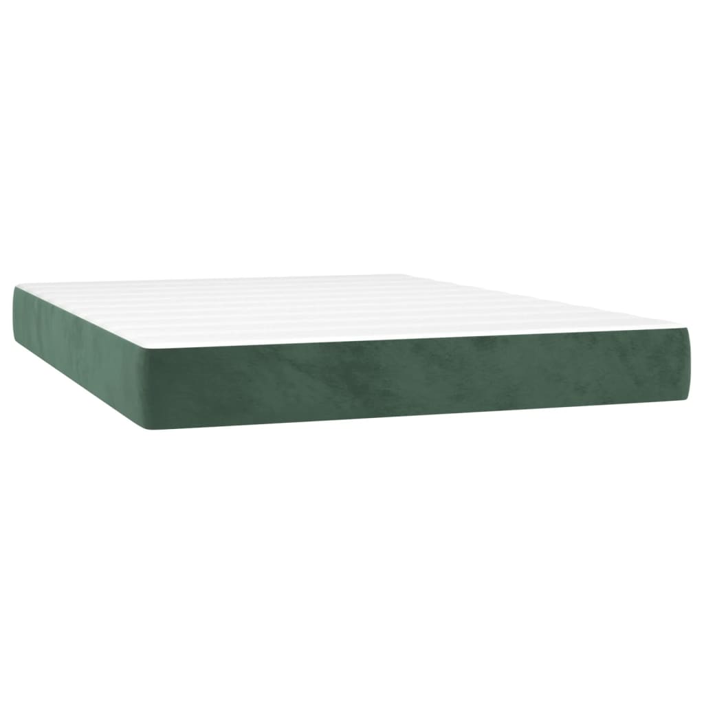 Spring mattress, dark green, 140x190x20 cm, velvet