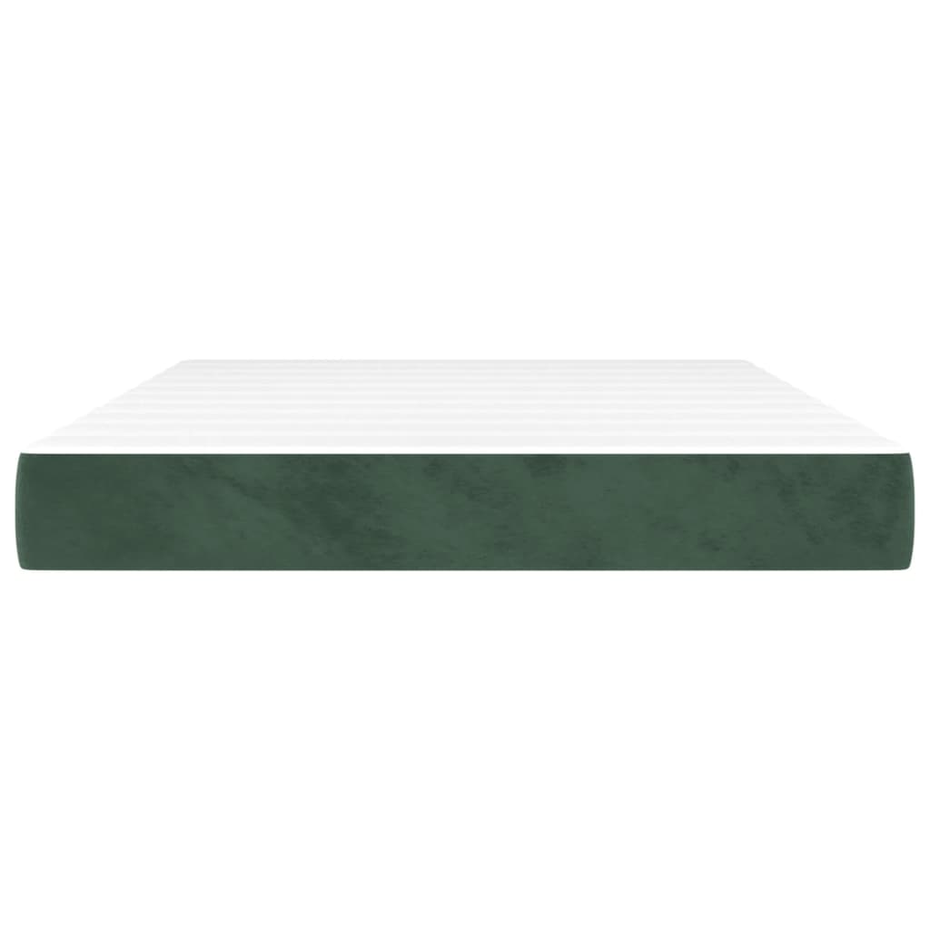 Spring mattress, dark green, 140x190x20 cm, velvet